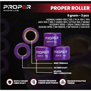 PROPER RACING LINE ROLLER 20X15 9-15 GRAM VARIO 125 150 160 PCX CBU ADV GENIO BEAT DELUXE 2021 NEW SCOOPY