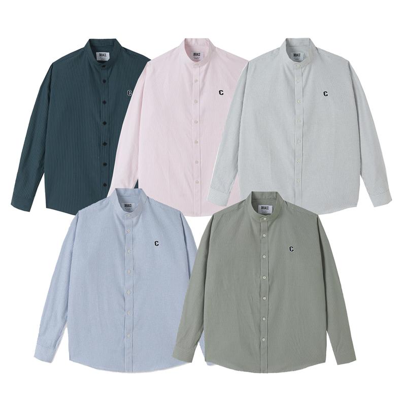  Áo Sơ Mi Dekace Premium Oxford Shirt Thêu Logo C Cổ Tàu Kẻ Sọc 