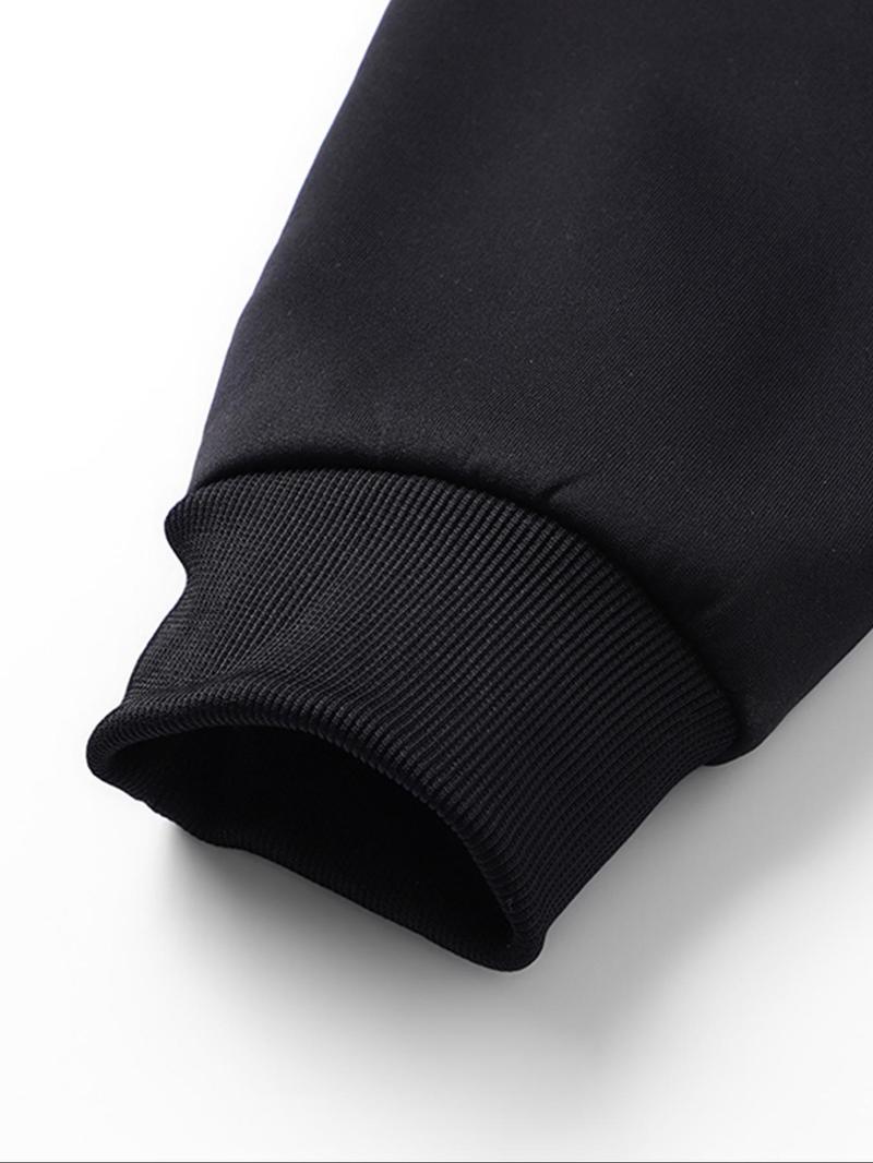 Product Introduction of Men's Letter Print Drawstring Zip Up Fleece Hooded Jacket, Regular Fit Casual Long Sleeve Thermal Lined Outerwear for Fall & Winter, Men's Clothes for Daily Wear 16