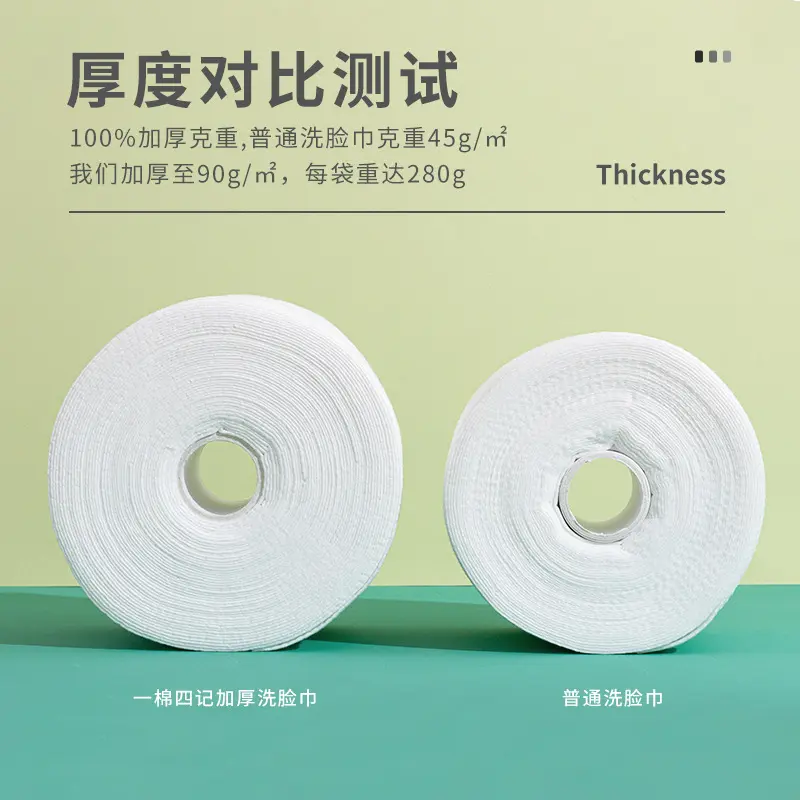 Khăn Giấy Cuộn Vải Mặt Dùng Một Lần, Một Bông Bốn Nốt, 280G, 70 Lần Đổ Đầy, Bông Mềm, Khăn Dày, Thích Hợp Để Làm Sạch Da Mặt Và Làm Đẹp, Được Bán Như Một Chiếc 2
