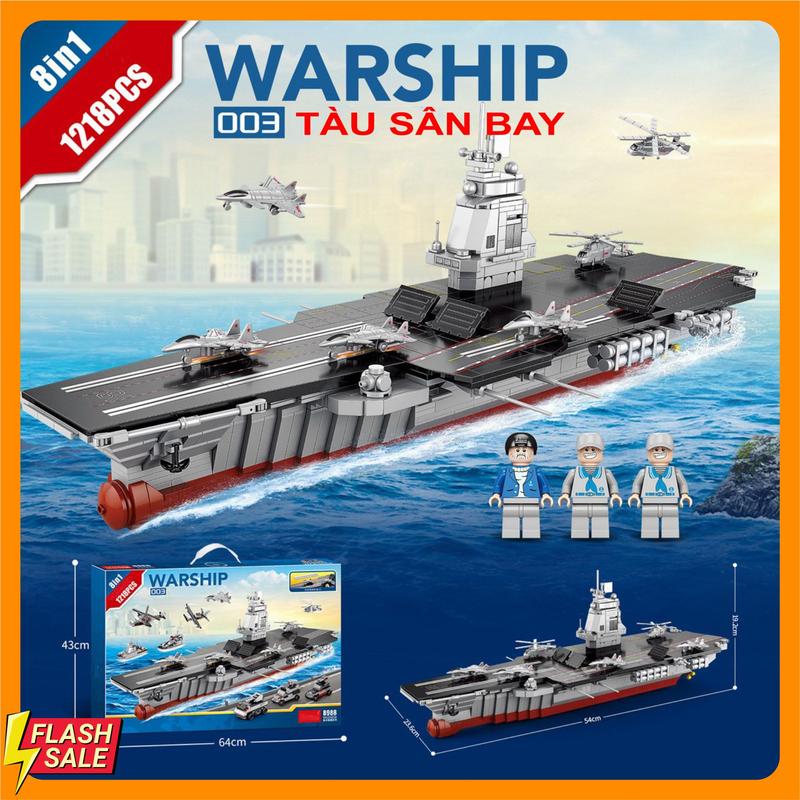 Đồ chơi lắp ghép mô hình Tàu sân bay dài 32cm  đến 54cm
