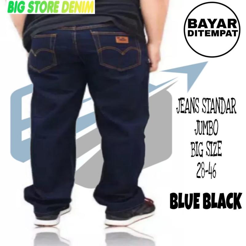 Product Introduction of CELANA JEANS PANJANG PRIA JUMBO STANDAR REGULLER FIT BIG SIZE 28-46 bandung denim straight  Nyaman Hitam Slim High  Dewasa Cowok Biru jeans  regular  fit regular  jeans Slimfit Navy 27