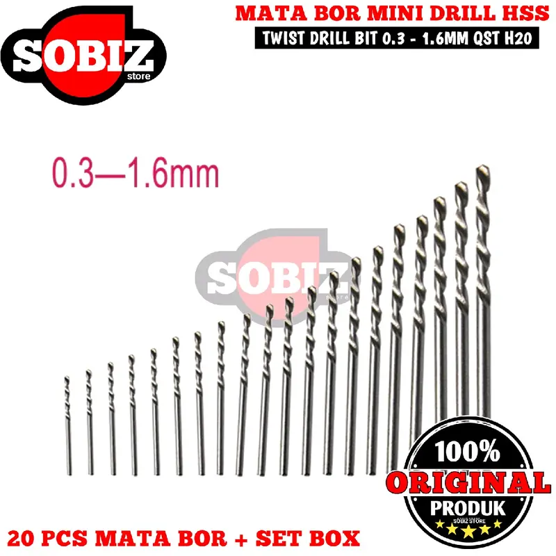 Microbox Mata bor mini drill Hss 20 pcs Twist Drill 0,3 - 1,6 4