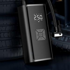Portable Car Air Pump, Wireless Digital Display Inflatable Pump with 4 Replacement Heads & 2 Cable, Multifunctional Car Tyre Inflator for Car