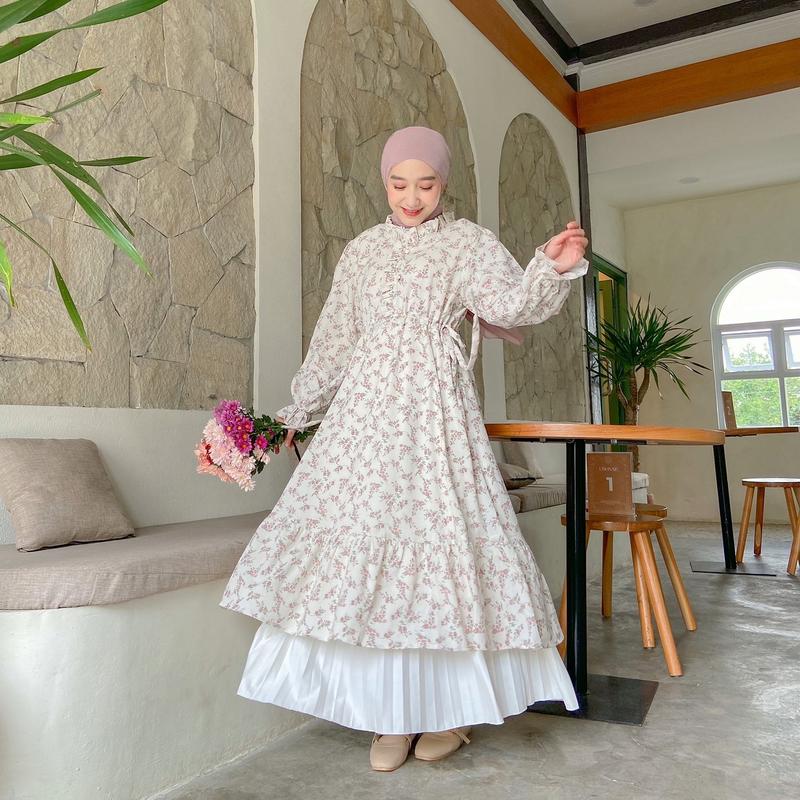 Rose blossom dress | Tunik Korean style | Dress motif bunga | Dress floral 3