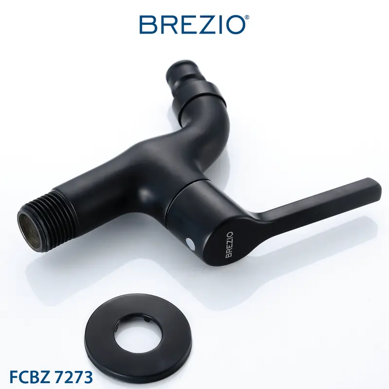 BREZIO Keran Mesin Cuci Selang Taman FCBZ 7273 /  Dinding Tembok Kran Air Black 5