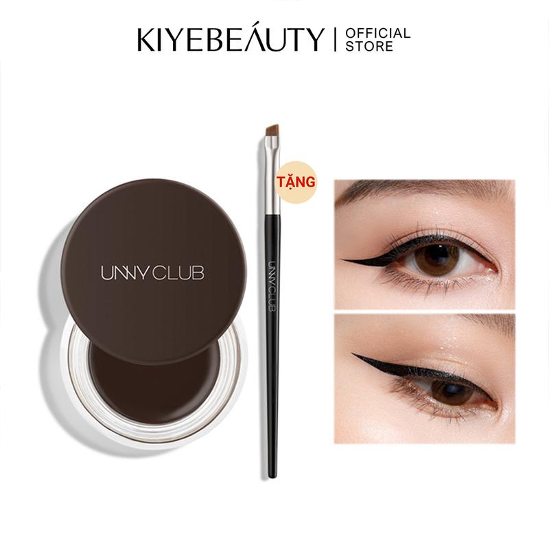 Gel kẻ mắt chân mày UNNY trang điểm chuyên nghiệp lâu trôi 4 màu kèm cọ