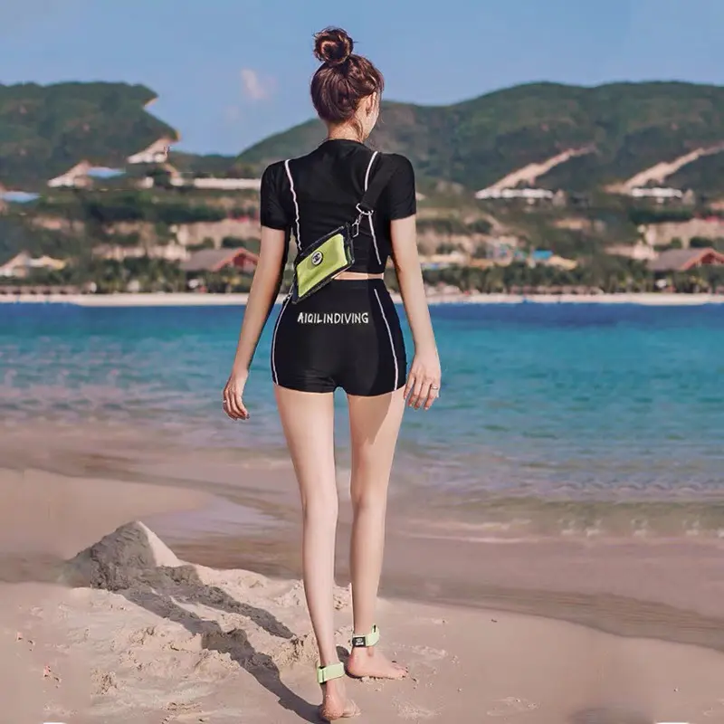 Bikini Đồ bơi đi biển kín đáo cho nữ dài tay và cộc tay mặc ôm co giãn thoải mái 2101 2201 k5T4-2 4