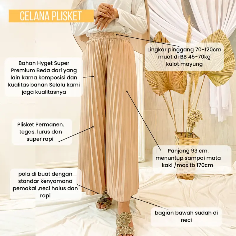 CELANA KULOT PANJANG JUMBO PLISKET/CELANA KERJA MUSLIMA WANITA MURAH GROSIR 3