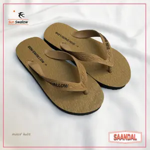 Sun Swallow Sandal Jepit Kulit Trek Bahan Karet Unisex Nyaman Tahan Air Size 36-43 Original 100% Harga Terjangkau Warna Coklat Hitam Abu