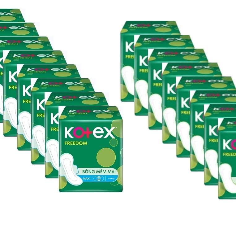  combo 8 gói băng vệ sinh Kotex Freedom maxi cánh ko cánh 8 miếng gói 23cm Nữ 