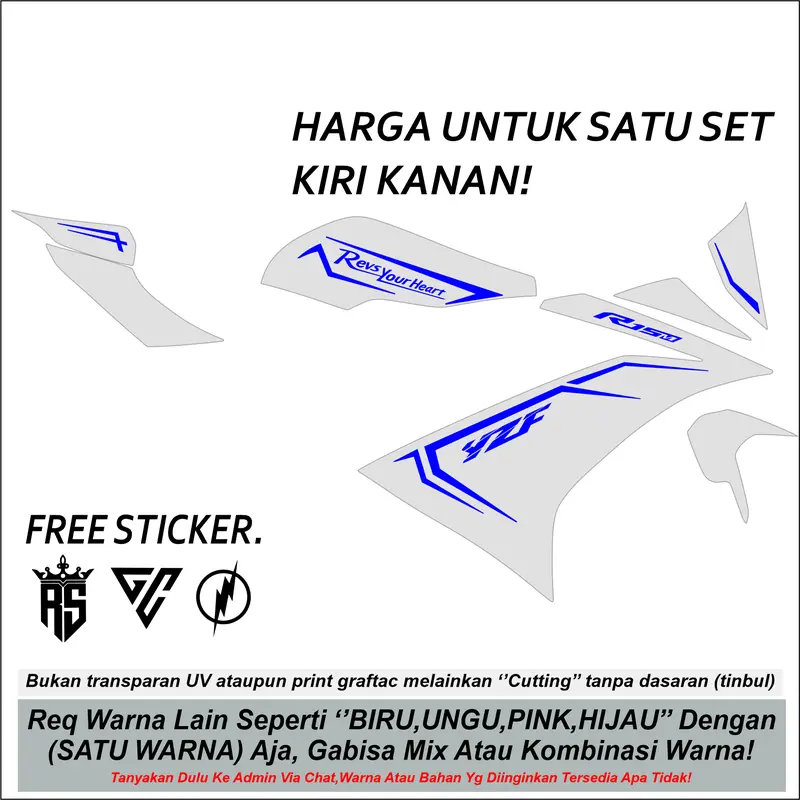 V2 CUTTING STICKER STRIPING VARIASI R15 V3 STRIPING R 15 2017 SAMPAI 2021 STIKER R 15R1M LIS BODY R15 STRIPING YAMAHA R15 STRIPING VARIASI R15 TRANSPARAN SIMPLE STYLE 7
