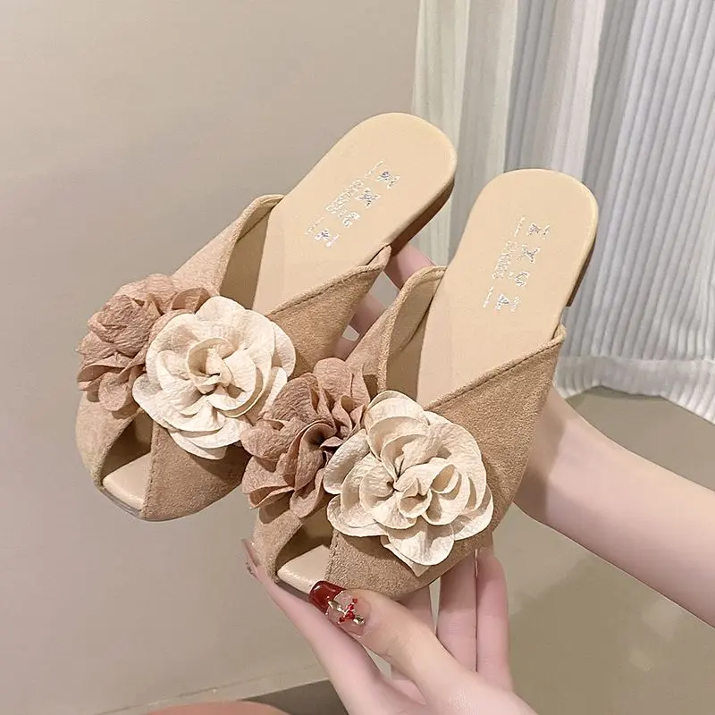 Dép Mũ Ngón Chân Phong Cách Pháp Cổ Tích Giày Mary Jane, Giày Đế Bằng, Giày Hoa, Dép Lê Nửa, Thích Hợp Cho Mùa Lò Xo Và Mùa Hè, Phong Cách Buổi Tối, Giày Nữ DéP Shoes