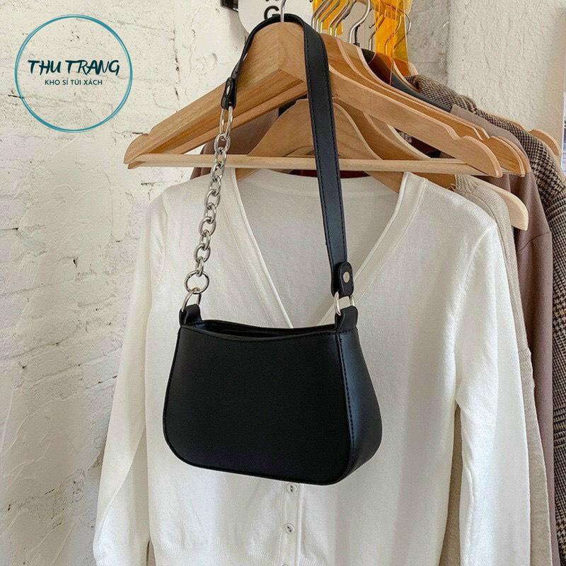 Túi Xách Kẹp Xích Trơn Korea Kiểu Dáng Trẻ Trung Túi Kèm 2 Dây Bag Kem Da Chain Đeo Vai Nữ Đeo Chéo