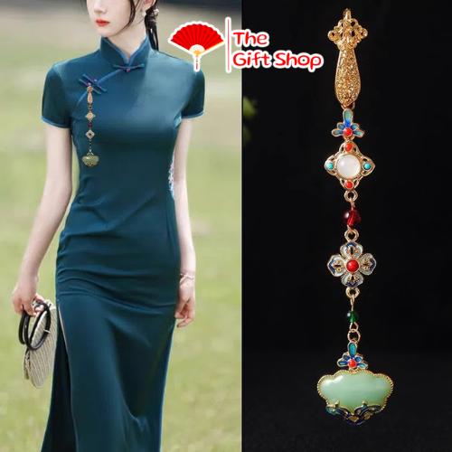 Dây tua rua gắn áo dài/Ghim áo dài/Ghim cài áo-Phụ kiện áo dài, sườn xám-Phong cách cổ trang Trung Hoa 3