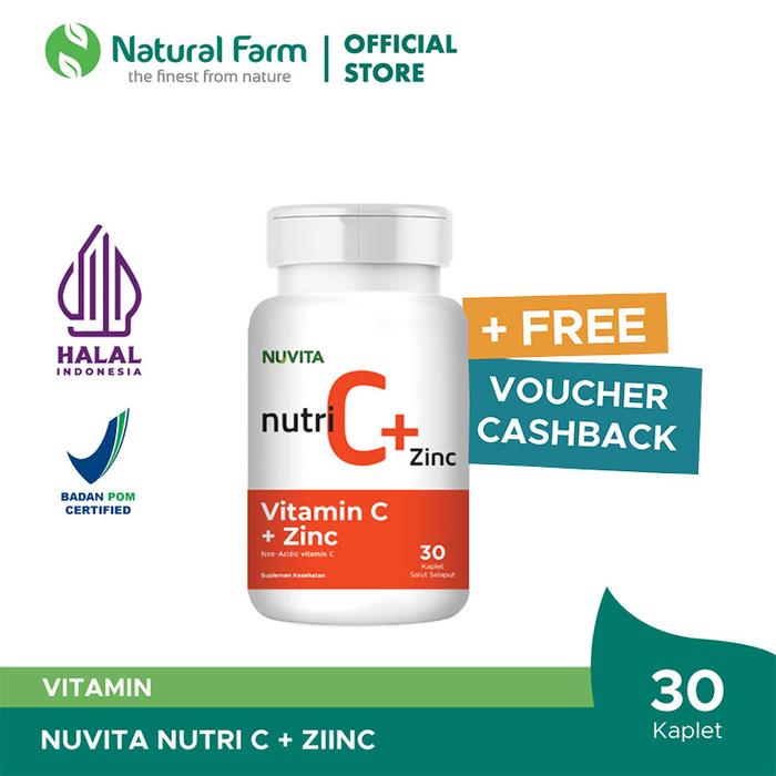 Gambar Nuvita Nutri C + Zinc - 30 Kaplet dari Natural Farm Kota Administrasi Jakarta Barat Tokopedia
