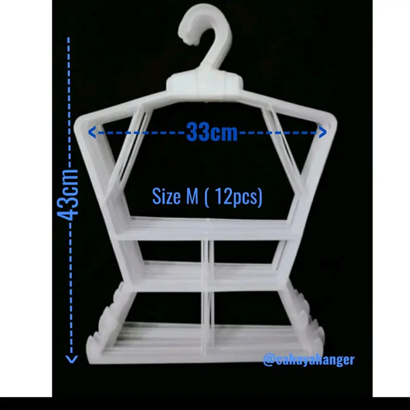 hanger setelan layang M harga lusinan ( 12 pcs) Anak Plastik Putih Gantungan 1