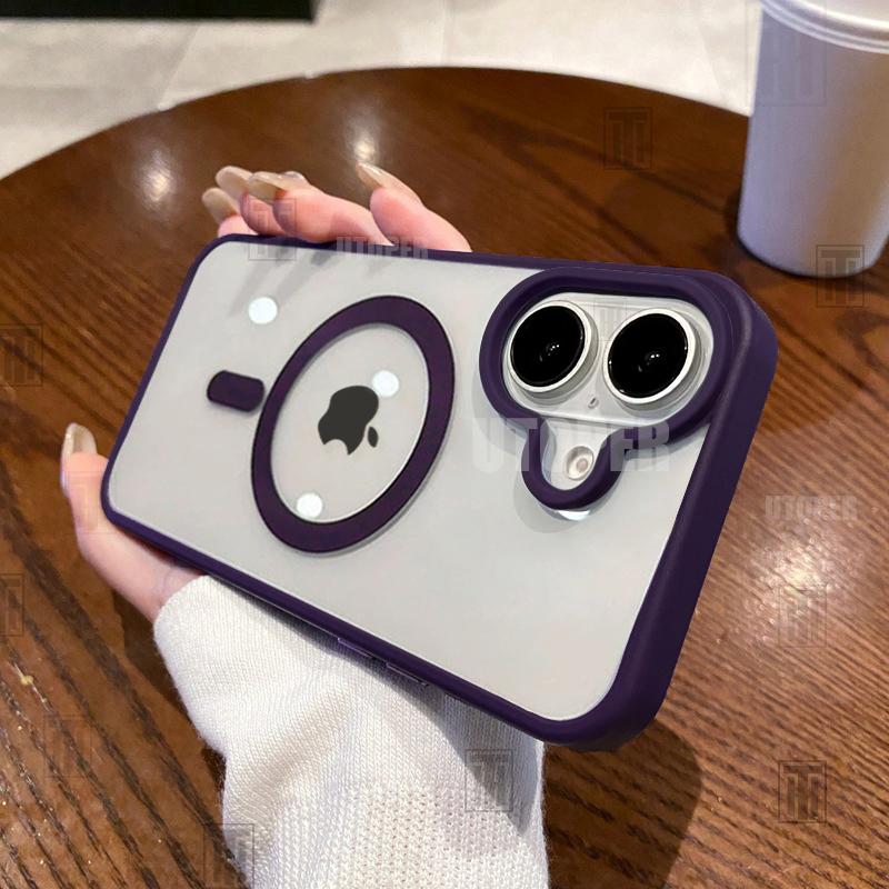 Product Introduction of New Senior 16 Pink Magsafe Magnetic Phone Case for iPhone 16 15 14 13 12 11 Pro Max Plus Matte Frame Clear Antiskid Hard Cover 9