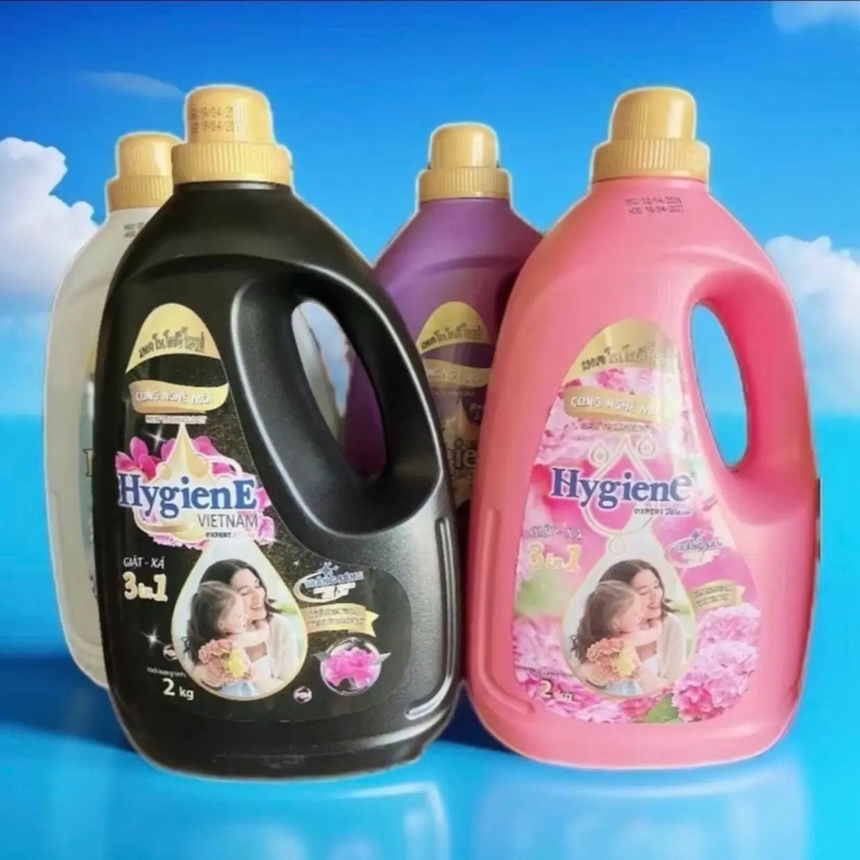 (COMBO 2 CAN tặng 1 chai xịt vãi khô 100ml   Nước Giặt Hygie Hàng Việt Nam Công Nghệ 3D Thái Lan Can 2kg ! Làm Sạch