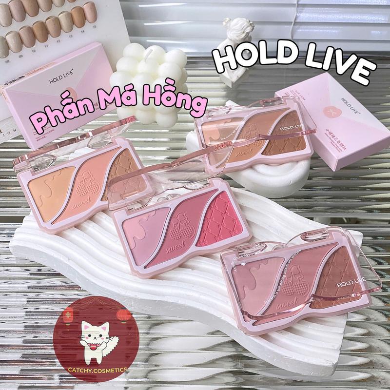 HOLD LIVE Bảng Phấn Má Hồng HOLD LIVE 3 Ô Dâu Nơ Ngọt Ngào Tự Nhiên 9g HL750