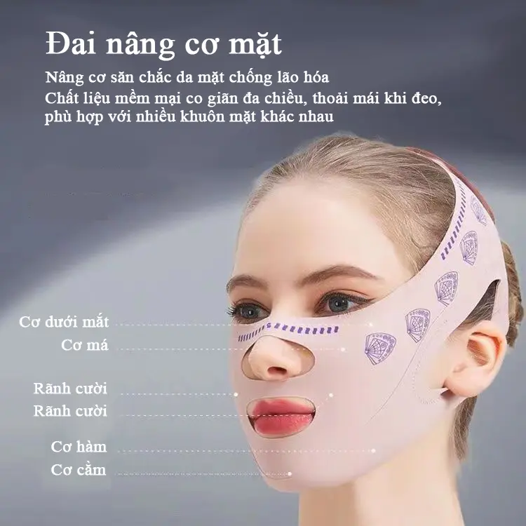 Đai Nâng Cơ Mặt Cao Cấp Bằng Vải Mềm Mịn Thoáng Khí, Dụng Cụ Định Hình Mặt Vline Skincare 0