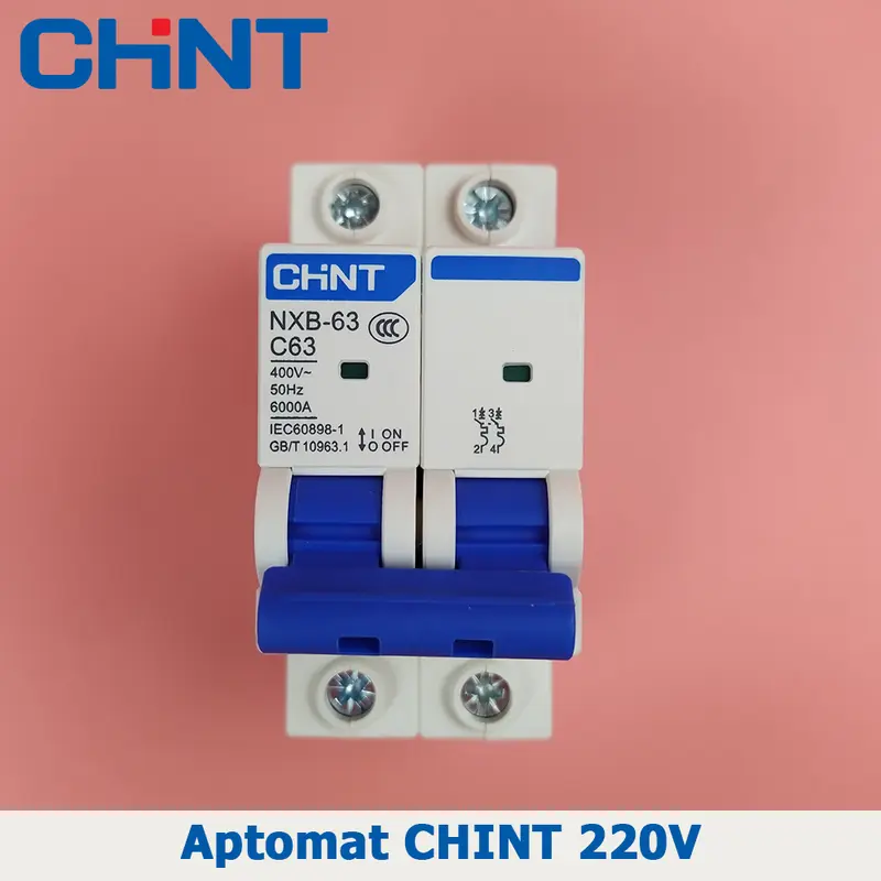 Aptomat CHINT NXB-63 bộ ngắt mạch CB tép MCB 220V 2P 6A 10A 16A 20A 25A 32A 40A 50A 63A 0