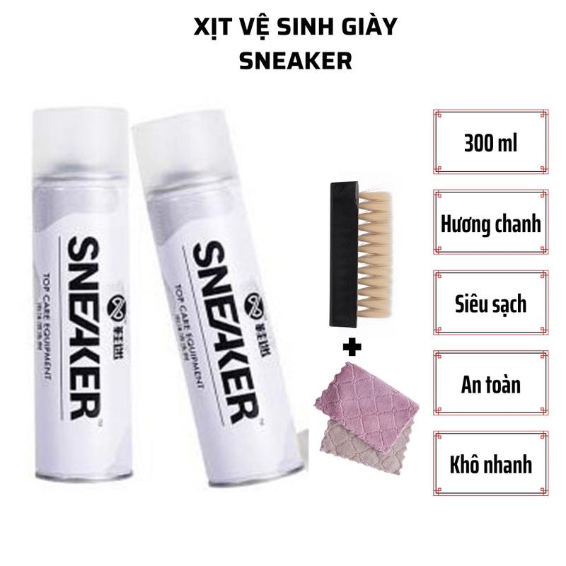 Bình Xịt Vệ Sinh Giày, Bình Xịt Bọt Tuyết Giặt Khô Giày, Dung Dịch Vệ Sinh Giày, Vệ Sinh Giày Dép Sneaker Cao Cấp
