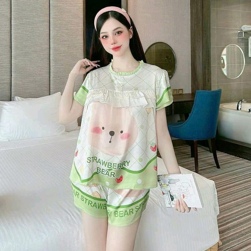 Đồ bộ đùi hoạ tiết hoạt hình tay 2 tầng dễ thương cho nữ 4