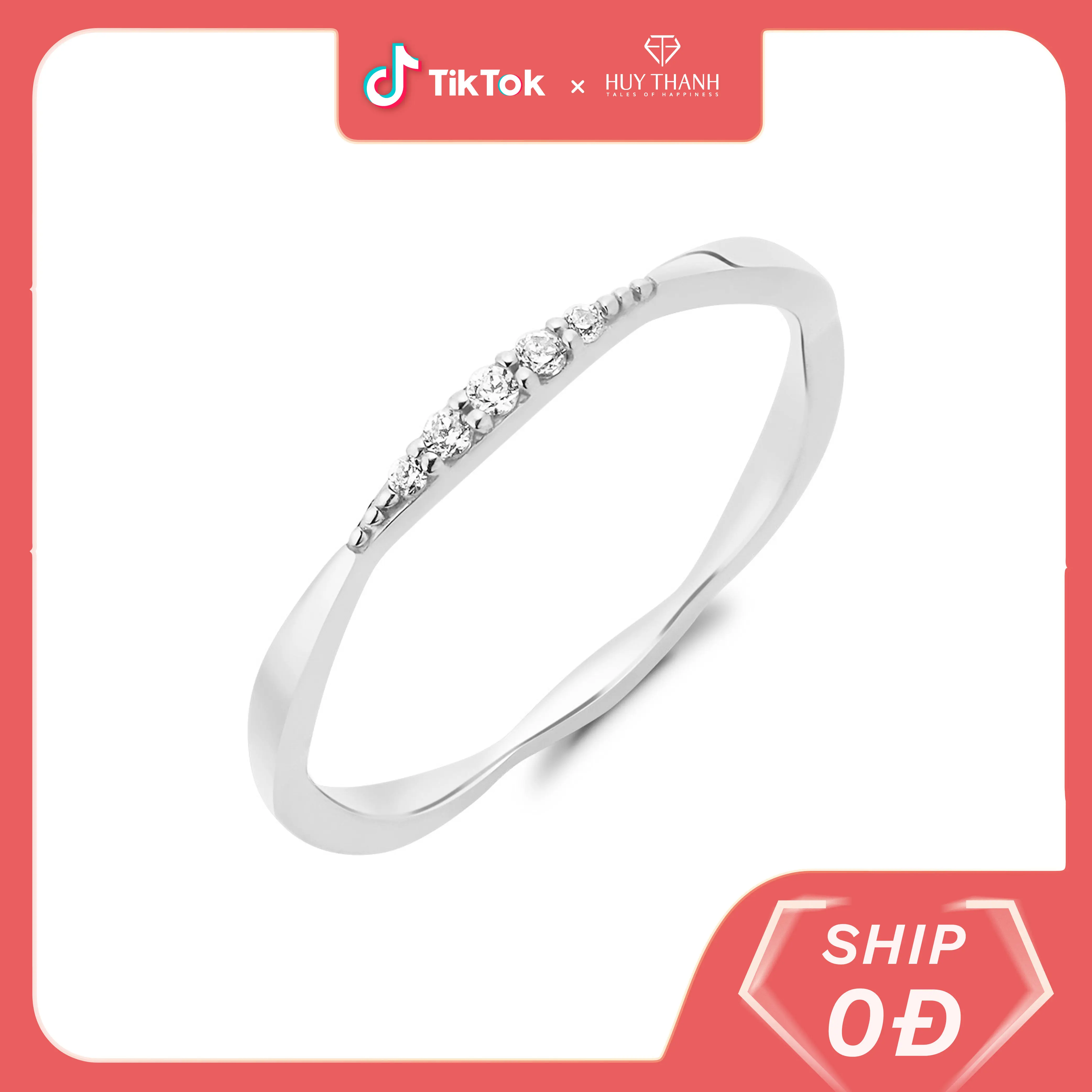 HuyThanhJewelry NLF442 Nhẫn nữ vàng tây 10k Phong cách Thanh Lịch Dễ Kết Hợp