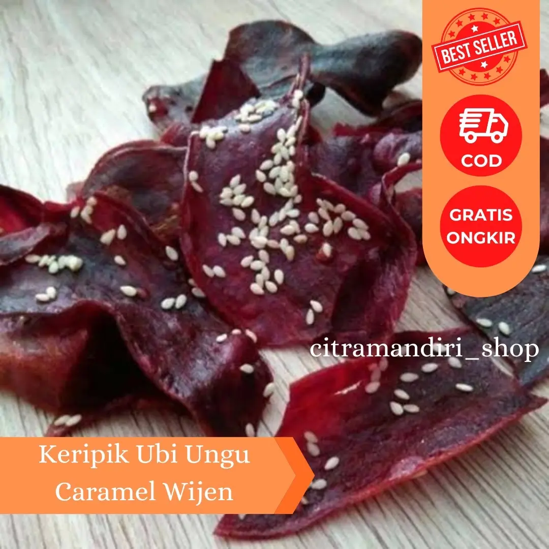 Keripik Ubi Ungu Manis Caramel Wijen 500gr Cemilan Manis Food Snack Camilan Pedas