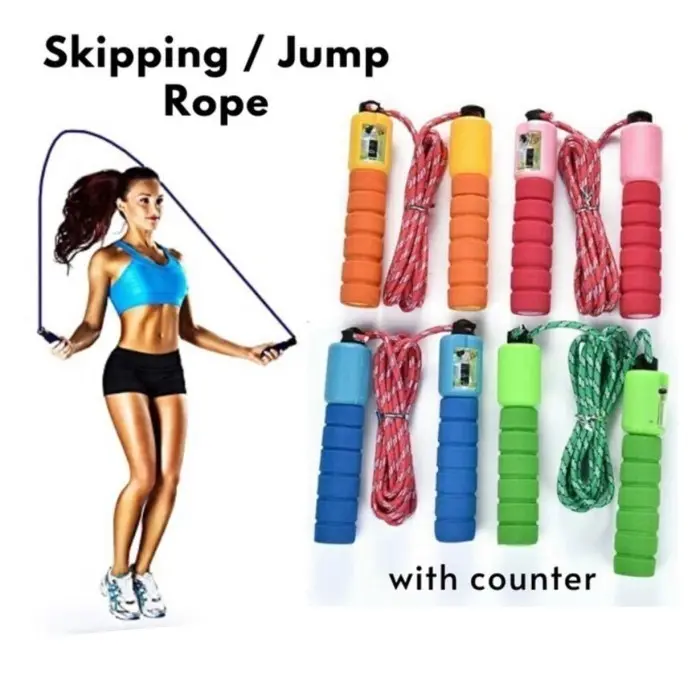 SKIPPING ROPE COLOR Ada COUNTER / JUMPING ROPE / LOMPAT TALI / Alat Olahraga Tali Fitness Aksesories Counter Hitung Gym 0