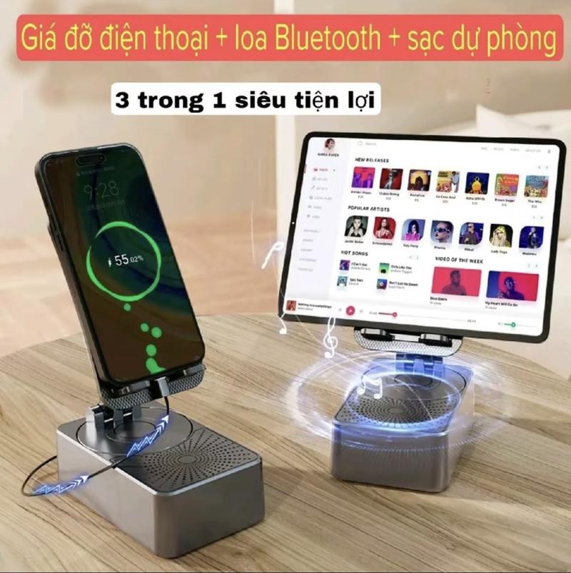 Product Introduction of Loa Bluetooth 3 Trong 1 Tích Hợp Sạc Dự Phòng K1, Làm Loa Phát Nhạc, Giá Đỡ Điện Thoại Chống Trượt Có Thể Gập Lại Nghe Nhạc Củ Loa 16