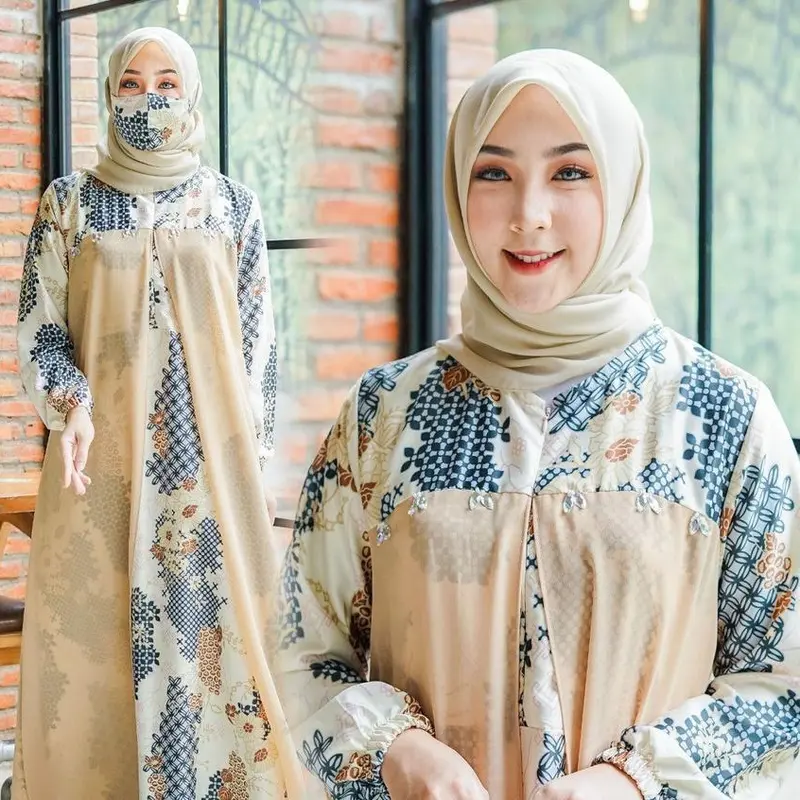 GRASIA GAMIS MAXI MOTIF / GAMIS TRENDY / GAMIS TERBARU cantik ceruti Fit Maroon Muslim Wanita 0