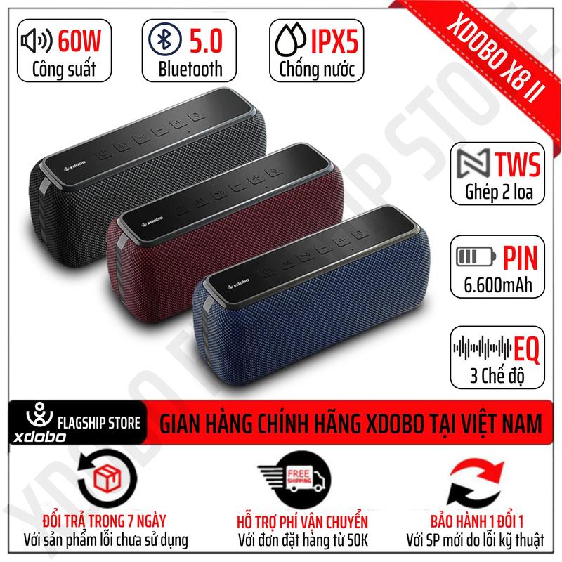  Loa Bluetooth Chính Hãng Xdobo X8 II Công suất 60W Siêu Trầm TWS Bản nâng cấp của Xdobo X7 X5 Wake 1983 Hero 1999 Nirvana Wing 2020 