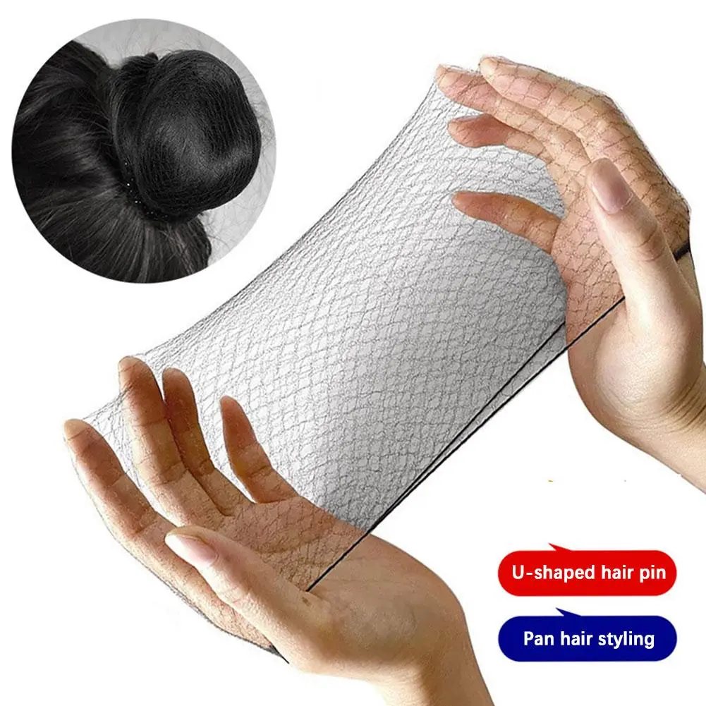 100PCS Black Hair Band Pin Elastic Mesh Bun Net Ballet Braided Wigs Rope Cap Nets For Hairnets R8S9