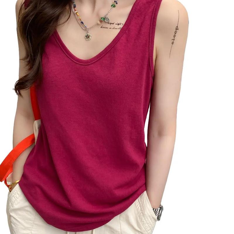 Áo ba lỗ nữ bigsize kiểu hàn quốc trơn đơn giản chất cotton thoáng mát