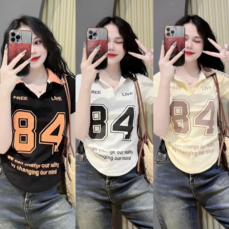 Product Introduction of Áo Thun In Phối Vải Thun Tăm 45- 90Kg Bigsize Dễ Thương Top Nữ Women Cổ Tròn - B.1370 21