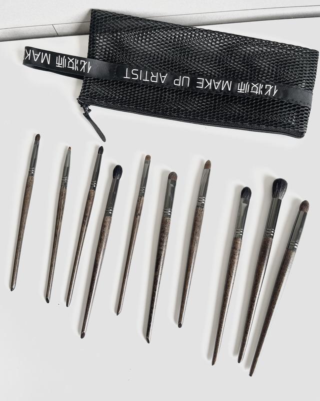 [Kèm túi đựng 01] Set bộ cọ 10, 12 cây lông thú thật mắt, má, môi, cọ tạo khối mềm mại tiện dụng by HOANGVAN cọ trang điểm Cosmetic