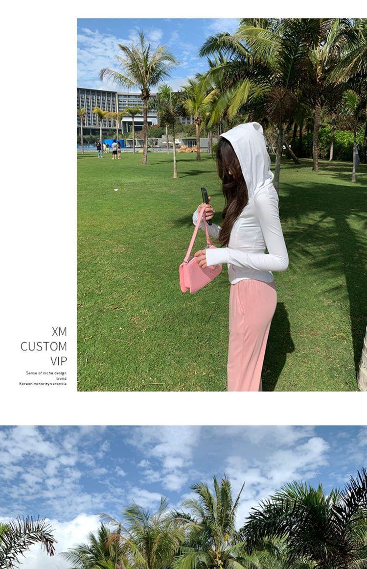 Product Introduction of 2025 New Ice Silk Sunscreen Clothes for Women, slim fit, waist cinching, small stature, slimming, UV resistant, breathable, thin jacket, fashionable and versatile 11