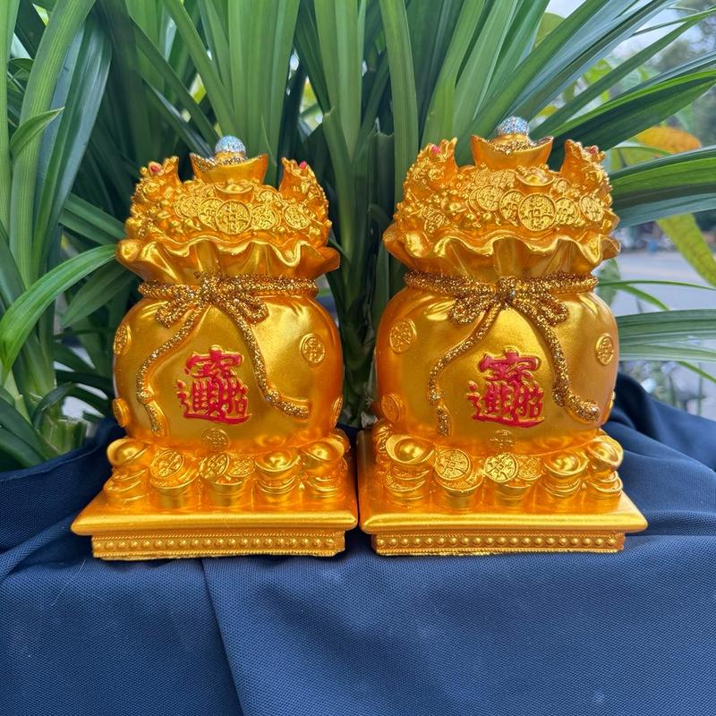 Túi Vàng Thạch Cao Nhỏ, Lợn Đất, Heo Đất Ống Tiết Kiệm, Ống Heo Tiết Kiệm cây tiền thần tài gom trang hình túi tiền gỗ mọi lợn tiết kiệm đấttiếtkiệm con