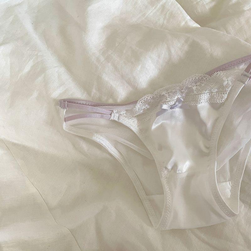 Product Introduction of French Satin Girl Ultra-Thin Underwear Push up Show Sexy Lace Summer Breathable Bra Set 3