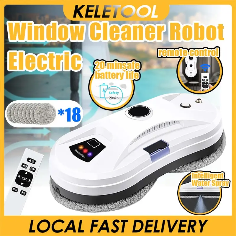 8600PA Electric window cleaner robot Automatic Glass Cleaning Machine Remote Window Cleaning Robot Intelligent Water Spray Window Cleaner