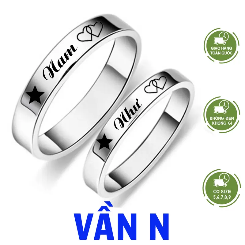 Vần N khắc tên riêng trên nhẫn Titan nhankhac 0