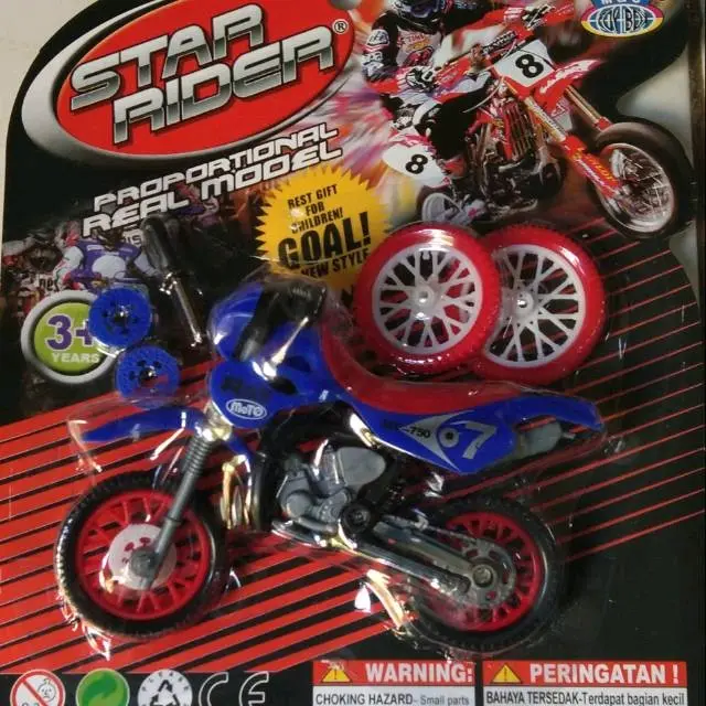 Mainan anak Motor trail Lengkap bonus 2 ban dan obeng dan gear box