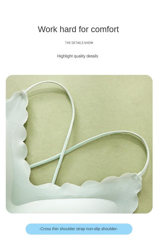 Product Introduction of Girls Korean version of sports back underwear, non-scar steel ring, bra-binding comfort chest small vest anti-sagging 17