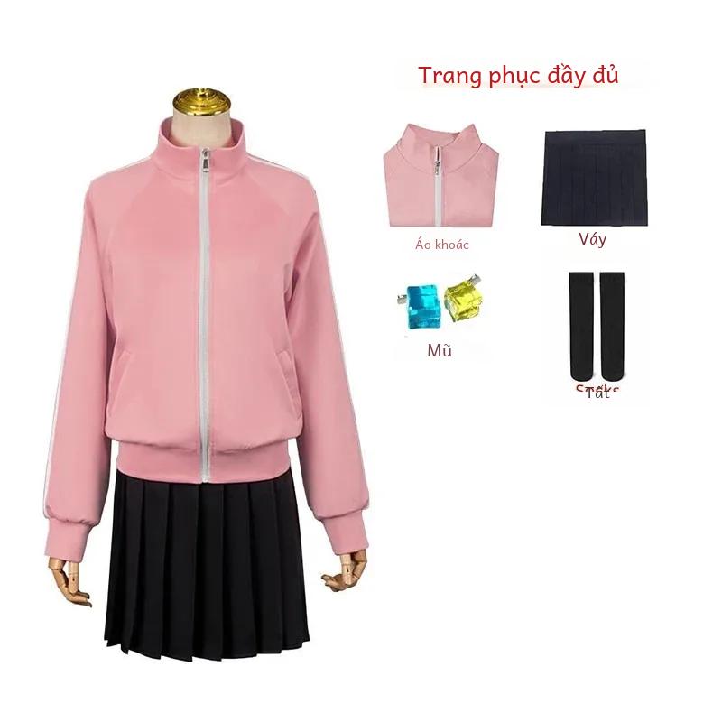 Product Introduction of Áo khoác màu hồng JK, dành cho phụ nữ, chất liệu Polyester, bộ đồ ăn Halloween, Bocchi the Rock Gofei Hitori Anime cosplay, màu Trơn Top Women 19