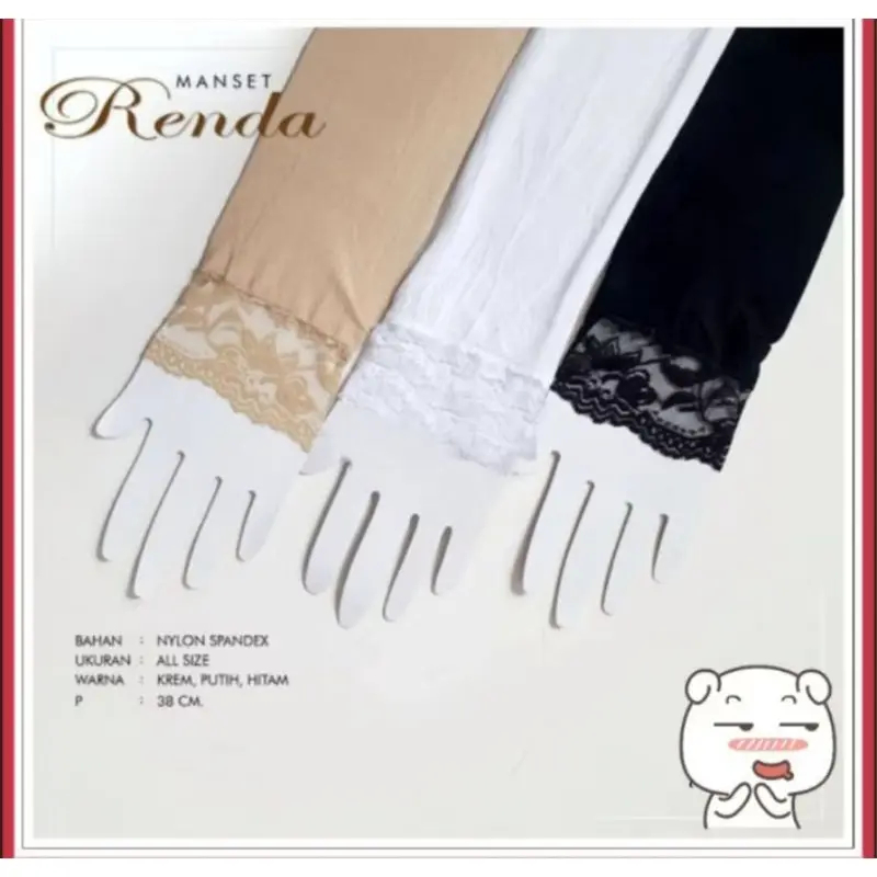 PROMO! Manset Renda Wanita – Sarung Tangan Hijab / Deker Cewek Stylish