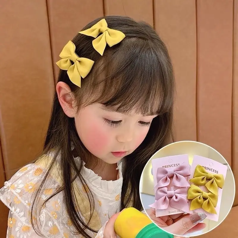 Set 2 chiếc kẹp tóc công chúa cho bé gái Hàn Quốc, phụ kiện kẹp tóc hình nơ dễ thương cho trẻ em 2