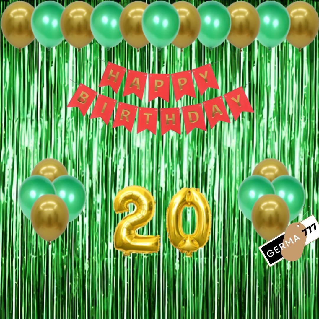 Paket Set Dekorasi Pesta Ulang Tahun Anak Cewek Cowok Balon Tirai Hijau Banner Happy Birthday Paket Set Dekorasi Pesta Ulang Tahun Anak Cewek Cowok Balon Tirai Hijau Banner Happy Birthday