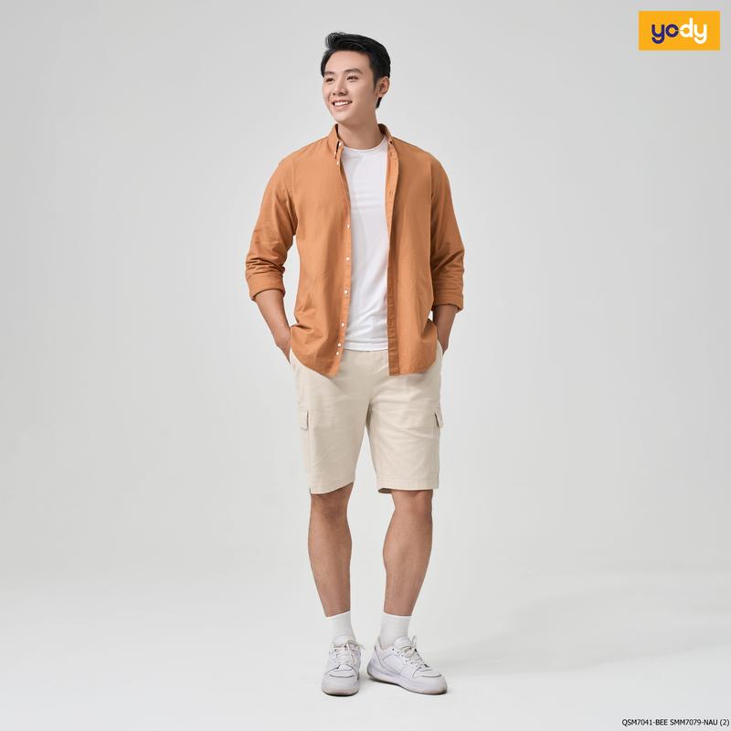 [ Flash sale ] YODY Quần Sooc Nam Kaki Nam Túi Hộp QSM7041 2